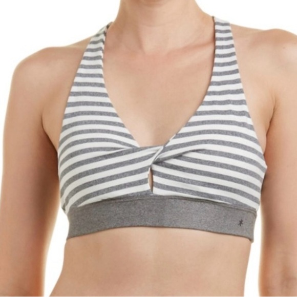 SPLENDID. Striped, Twist Front Sports Bra. Size L. - Picture 1 of 7